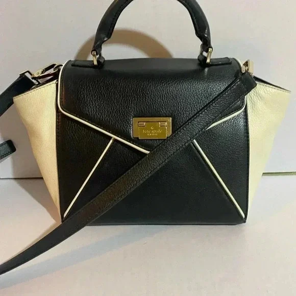 Kate spade black beige black satchel handbag